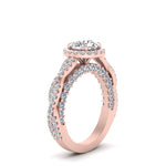 Load image into Gallery viewer, Lab Round Cut Diamond Halo Vintage Engagement Rings 14K Rose Gold
