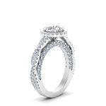 Load image into Gallery viewer, Lab Round Cut Diamond Halo Vintage Engagement Rings 14K White Gold
