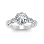 Load image into Gallery viewer, Lab Round Cut Diamond Halo Vintage Engagement Rings 14K White Gold
