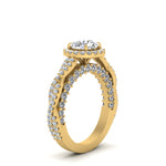 Load image into Gallery viewer, Lab Round Cut Diamond Halo Vintage Engagement Rings 14K Yellow Gold
