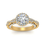 Load image into Gallery viewer, Lab Round Cut Diamond Halo Vintage Engagement Rings 14K Yellow Gold
