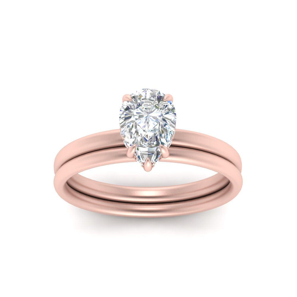IGI Certified 1/2 - 5 Carat Lab Grown Diamond Hidden Halo Petite Women Engagement Ring 14K Gold