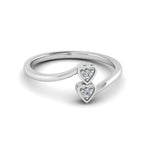 Load image into Gallery viewer, 2 Stone Crossover Lab Diamond Promise Ring
