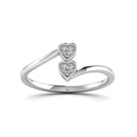 Load image into Gallery viewer, 2 Stone Crossover Lab Diamond Promise Ring
