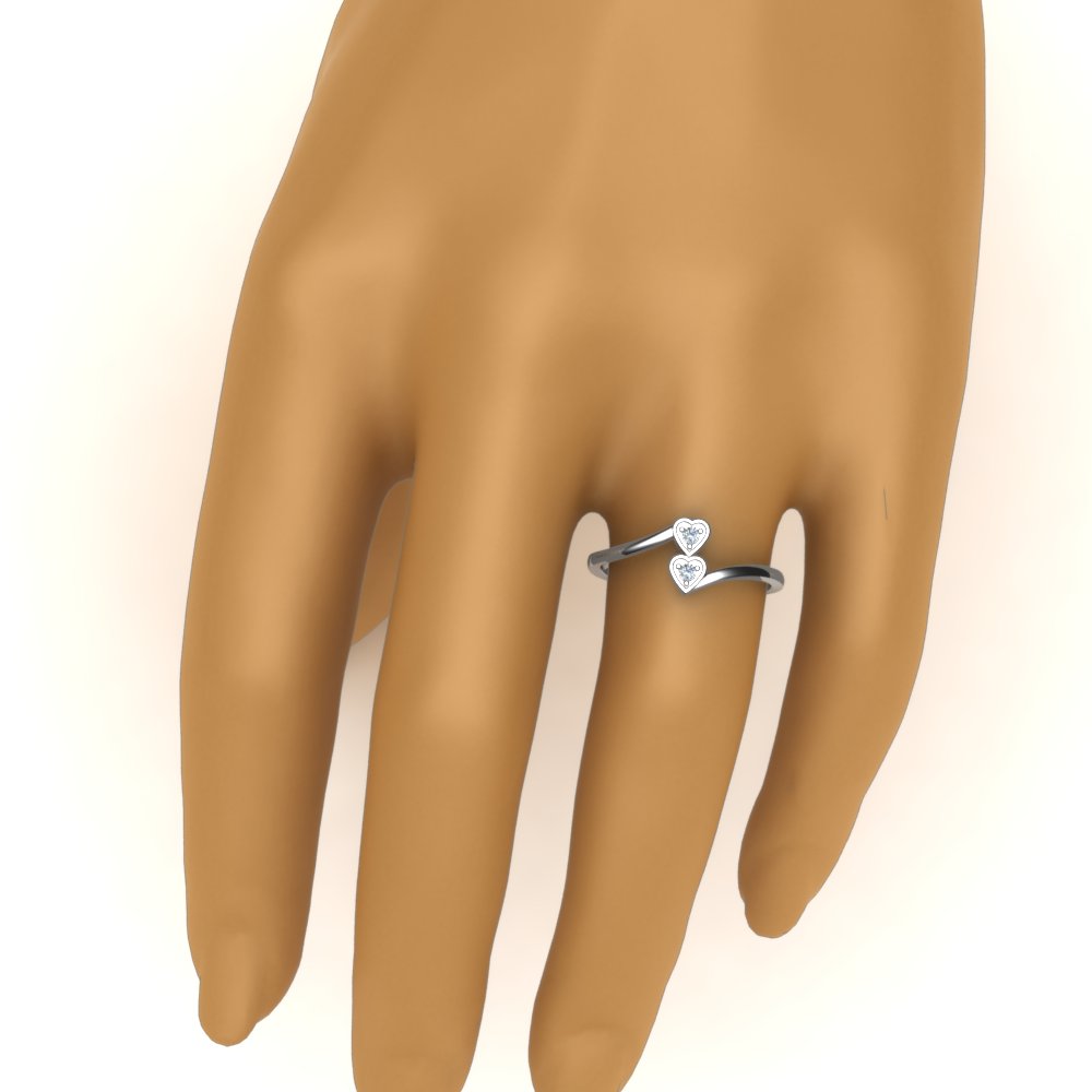 2 Stone Crossover Lab Diamond Promise Ring