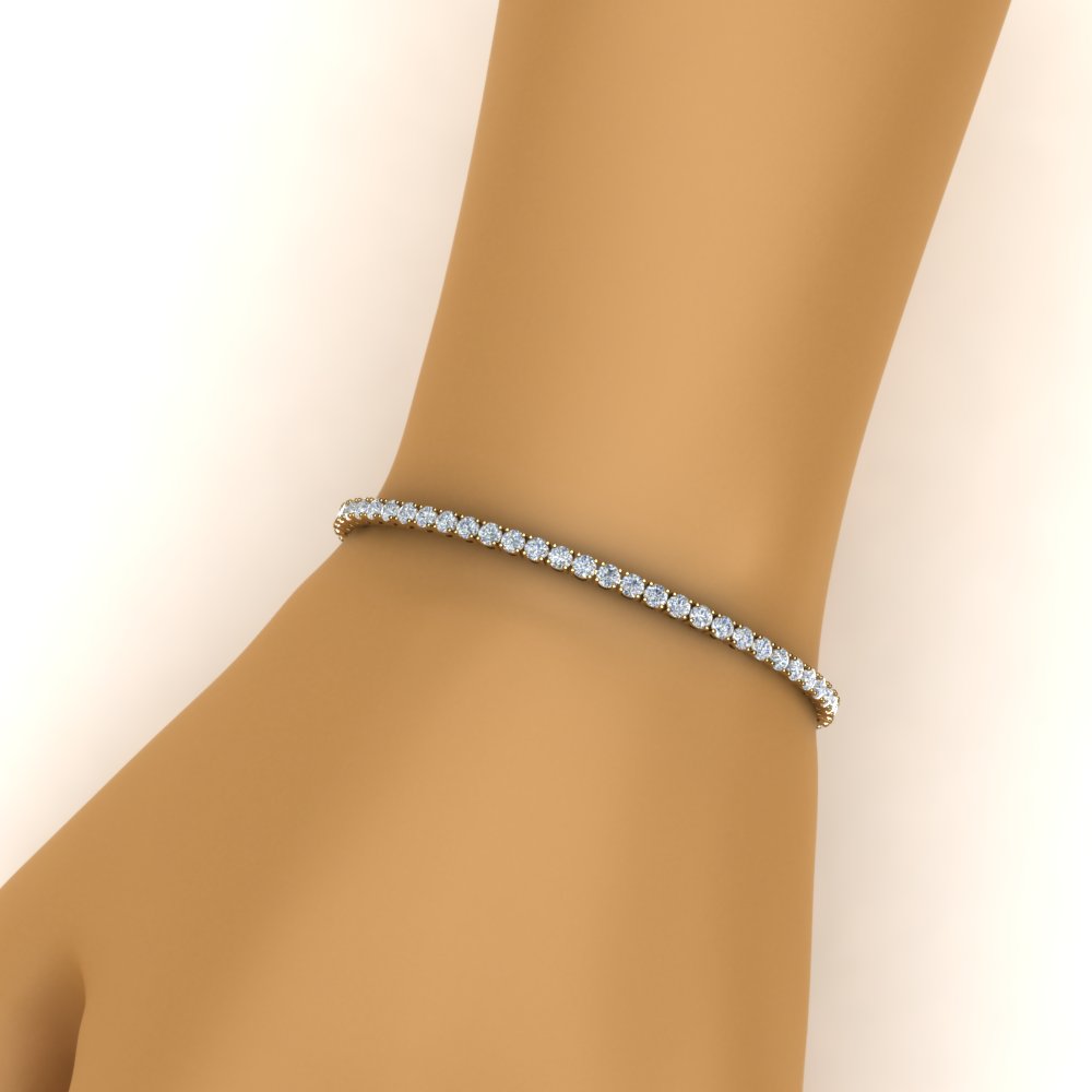 Round Lab Diamond Tennis Bracelet For Women