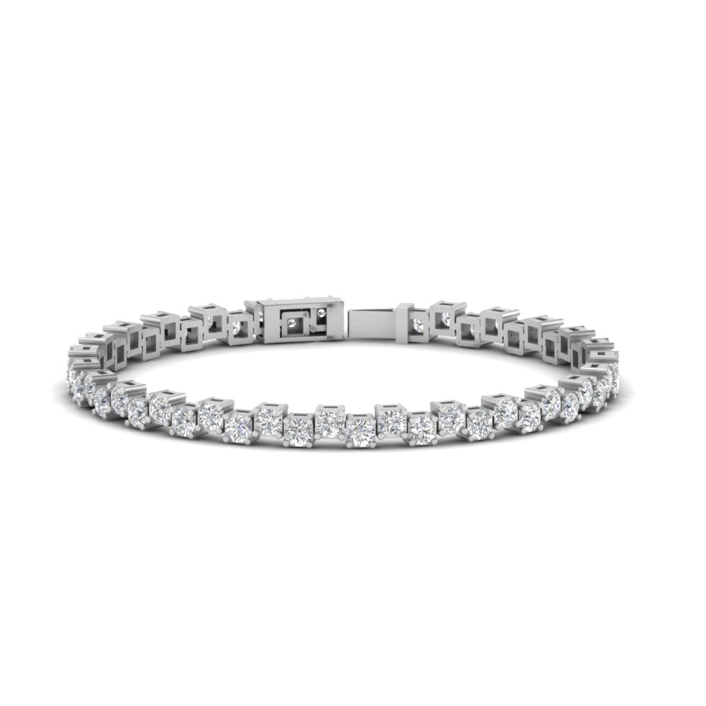 Zig Zag Tennis Lab Round Diamond Bracelet