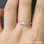 Load image into Gallery viewer, 1/2 - 2 1/2 Carat Lab Grown Pear Shaped Diamond Teardrop Lab Created 5 Stone Wedding Band For Women 14K Gold
